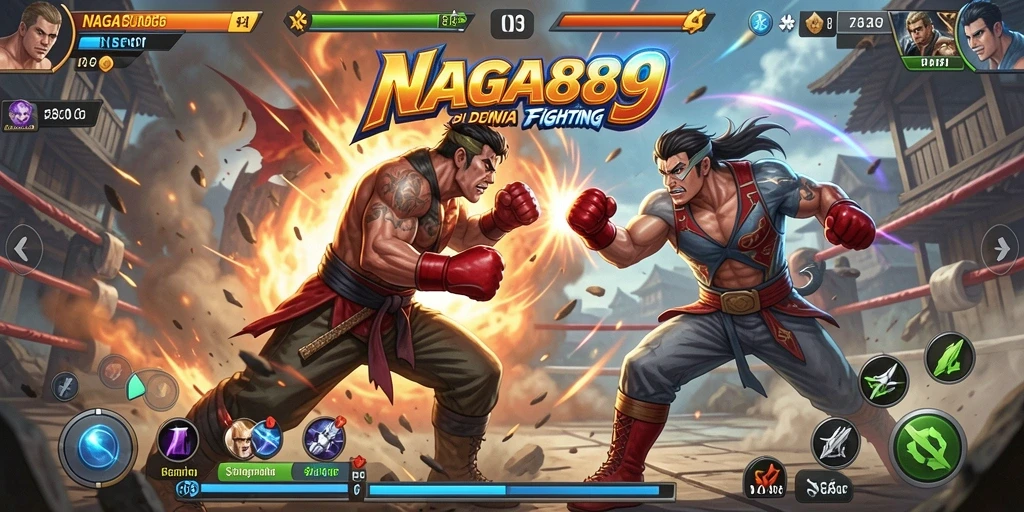 Screenshot aksi pertarungan mendebarkan dari NAGA889.