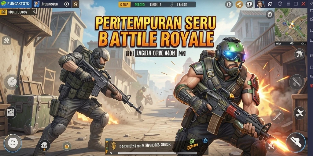 Screenshot PUNCAKTOTO menampilkan gameplay Battle Royale yang mendebarkan.