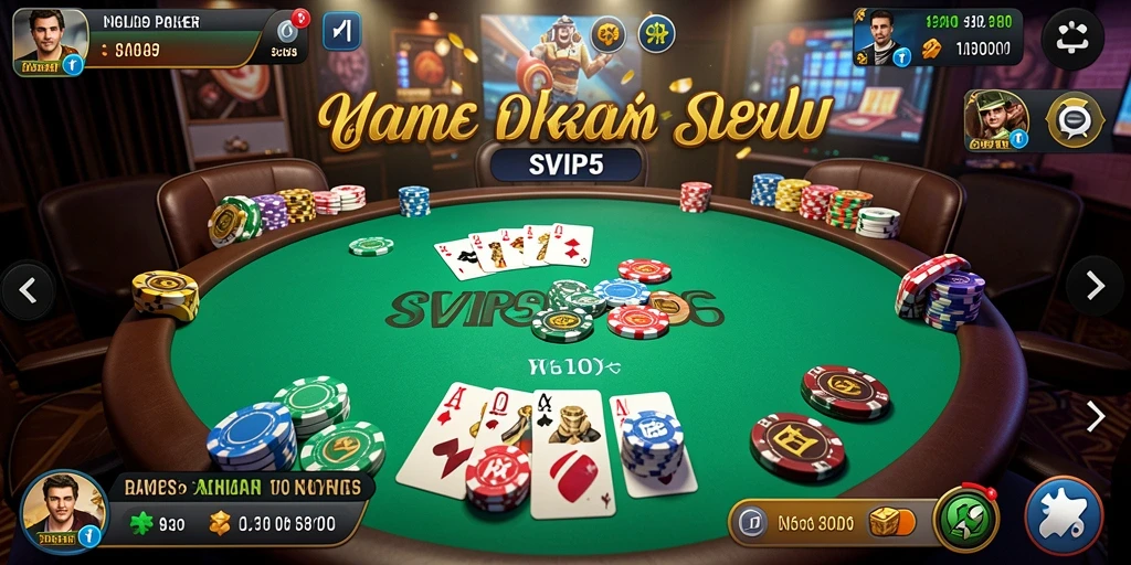 Tampilan gameplay Poker yang menarik dan mengasyikkan.