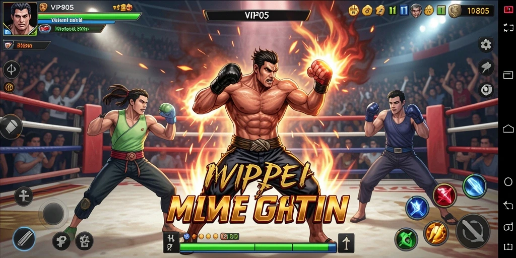 Gameplay menegangkan VIP805 dengan karakter bertarung yang epik.